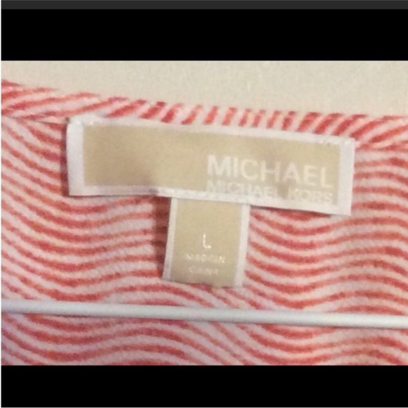 MICHAEL Michael KORS Front Tie V-Neck Shirt Size Large - Picture 3 of 10